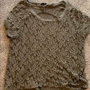 Flowered see-through short sleeve shirt